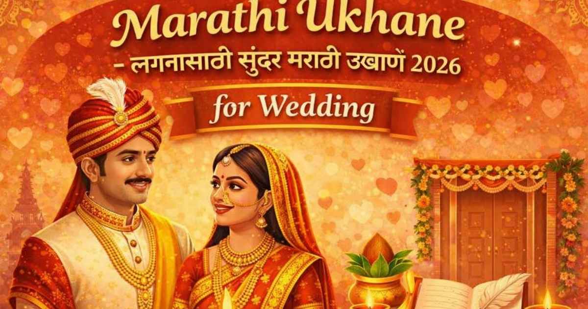 Marathi Ukhane for Wedding – नवरी आणि नवरदेवासाठी सुंदर मराठी लग्न उखाणे